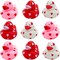 4E's Novelty 24 Pack Valentines Rubber Duck: 2" Mini Red Rubber Ducky with Heart